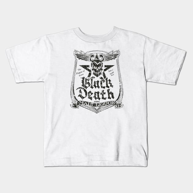 Black Death Malt Liquor 70s Black - VINTAGE RETRO STYLE Kids T-Shirt by lekhartimah